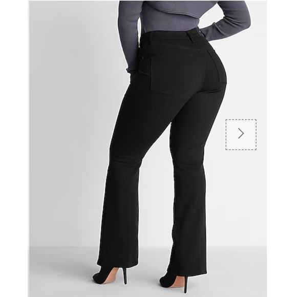 NWOT Never Worn | Express | Curvy Mid Rise Black Bootcut Jeans | Size 8R - Picture 3 of 7